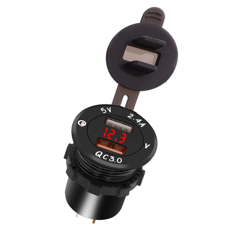 LMoDri Car Quick Charger Intelligent QC 3.0 Power Adapter Dual USB Vehicle DC 12 V-24 V Cigarette Socket Lighter 2 Port