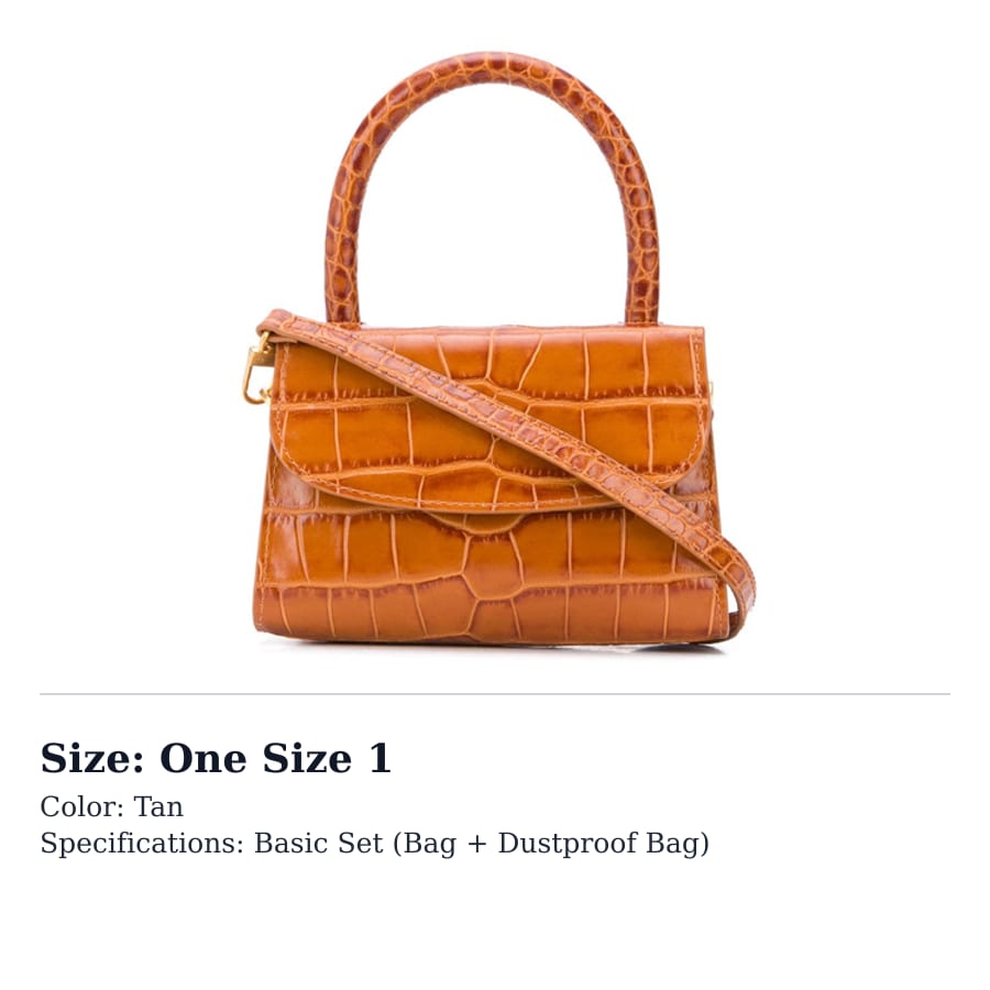 By Far Croco Cow Leather One Shoulder Handbag Mini Women's Brown 18FWMINATNDSMA