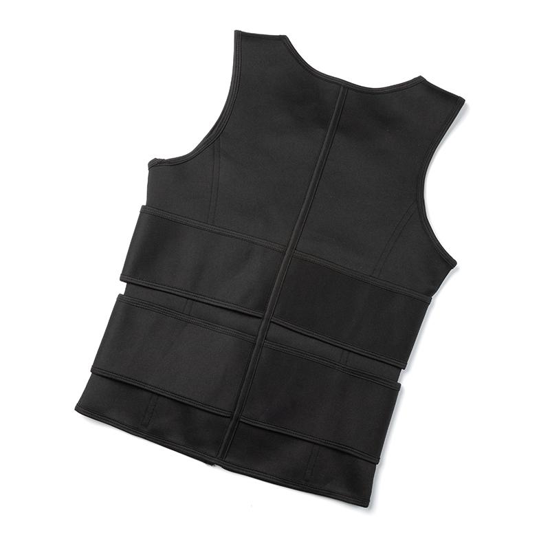 Männer Zipper Sauna Anzug Taille Trainer Weste Schweiß Body Shaper Mit Trimmer Gürtel Workout Shirts Bauch-steuer Tank Top Abnehmen shapewear