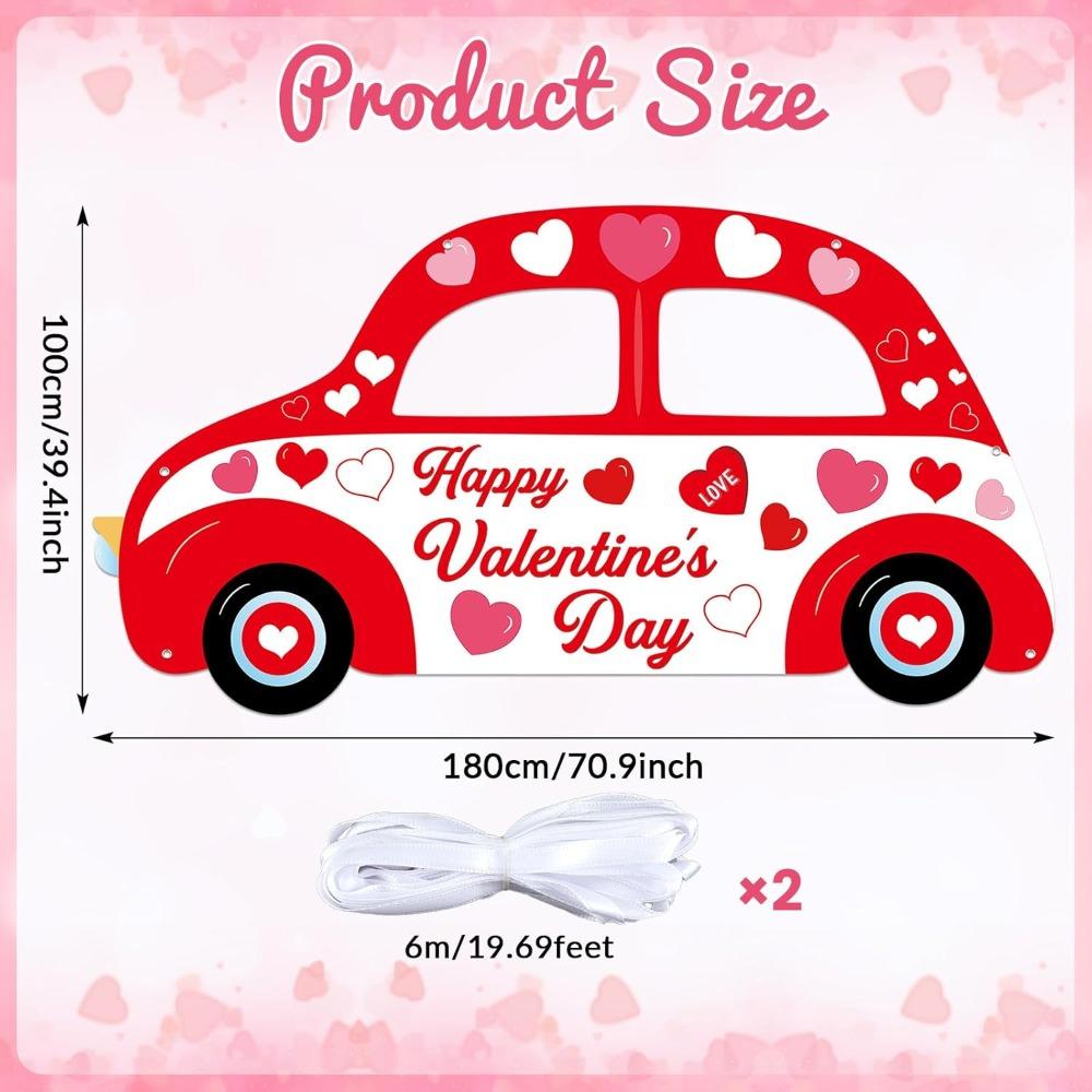 Car Shaped Photo Prop Selfie Frame for Valentine's Day Couple Selfie Wedding Anniversary Party Photo Booth Valentine's DayBanner