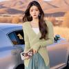 2025 Autumn Korean V-neck Pure Style Knit Sweater for Women