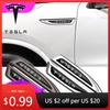 Autoaufkleber 2025 Neu Tesla 2 Stück Auto Tesla Logo Plakette Emblem Seitenkotflügel Karosseriedekoration Aufkleber Für Tesla Model 3 S Y Coil WYE K