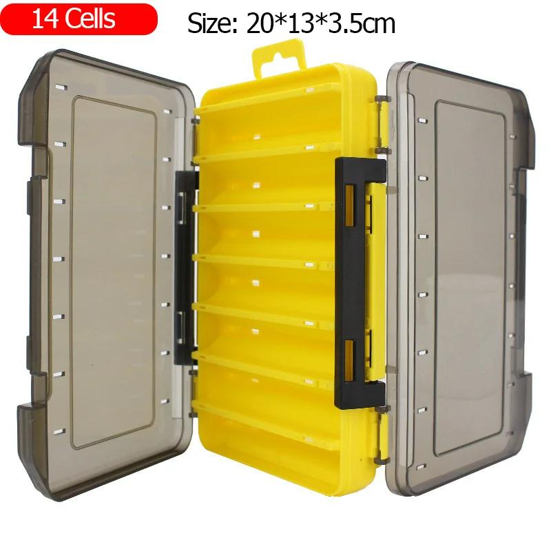 Fishing Tackle Box 12 14 Compartments Fishing Accessories Lure Hook Storage Case Double-Sided PP Fishing Tool Organizer Boxes