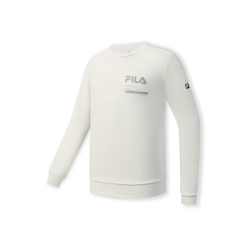 FILA Fitness Casual Stylish Comfortable Pullover Sweatshirt Men sweatshirt White A51M541203FIV