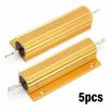 BokWin 5 Pcs 100W 4Ohm 5% Wirewound Aluminum Shell Gold Load Equalizing Resistors for Ring Doorbell, Car Light, Audio, Elevator