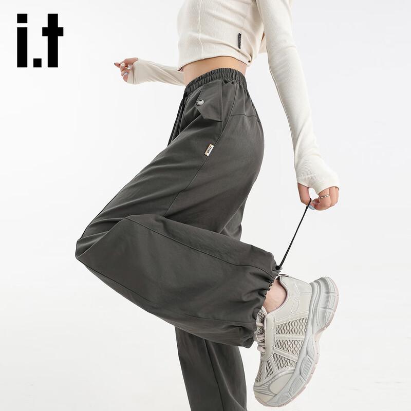 

Izzueit Women s High-Waist Drawstring Wide-Leg Cargo Pants XL