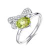 Bow Ring S925 Sterling Silver Ring Women's Fashion Inlaid with Natural Crystal Stone Jewelry Women's Fashion Gift