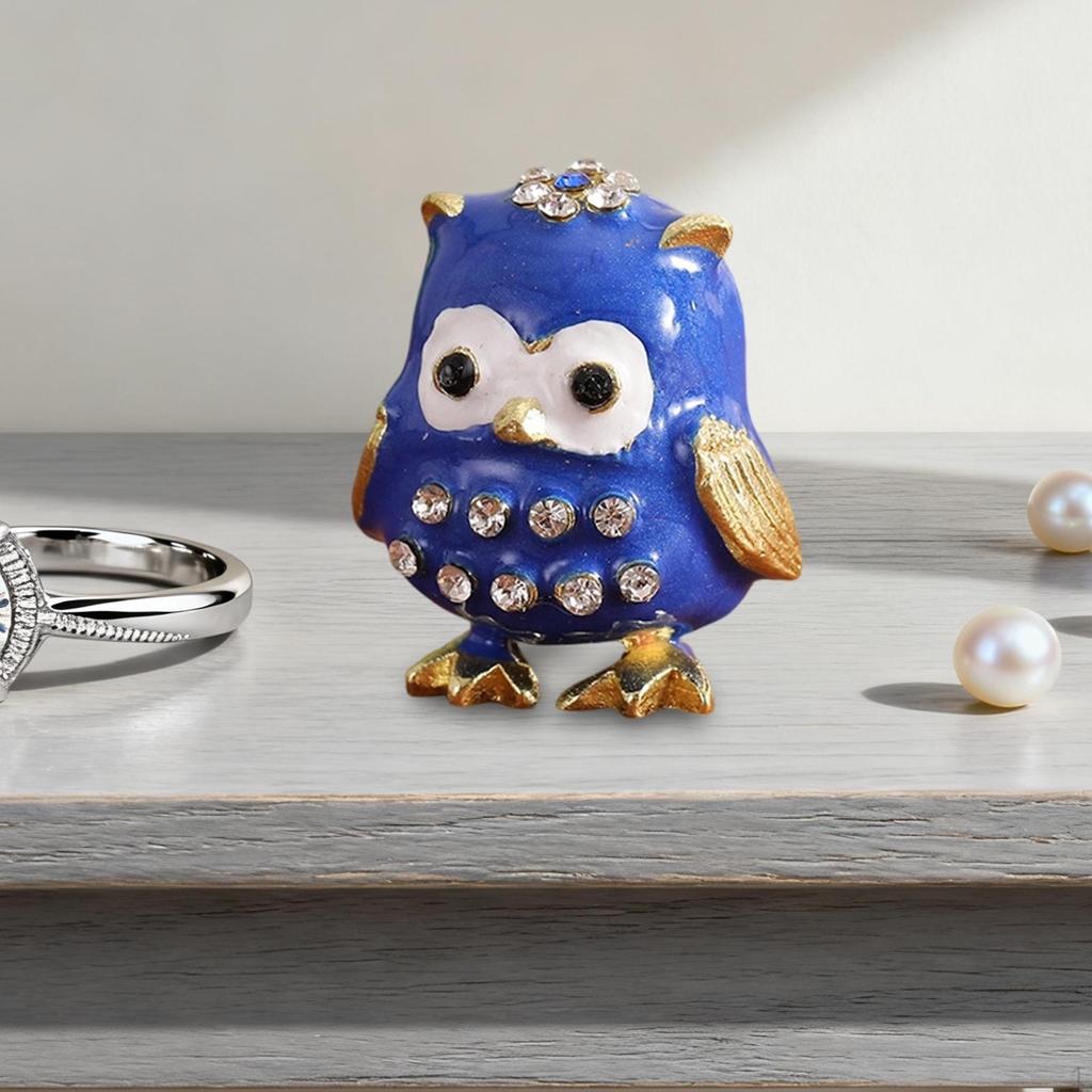 Jewelry Box Owl Trinket Collectible Desktop for Women Organizer Figurine Charms
