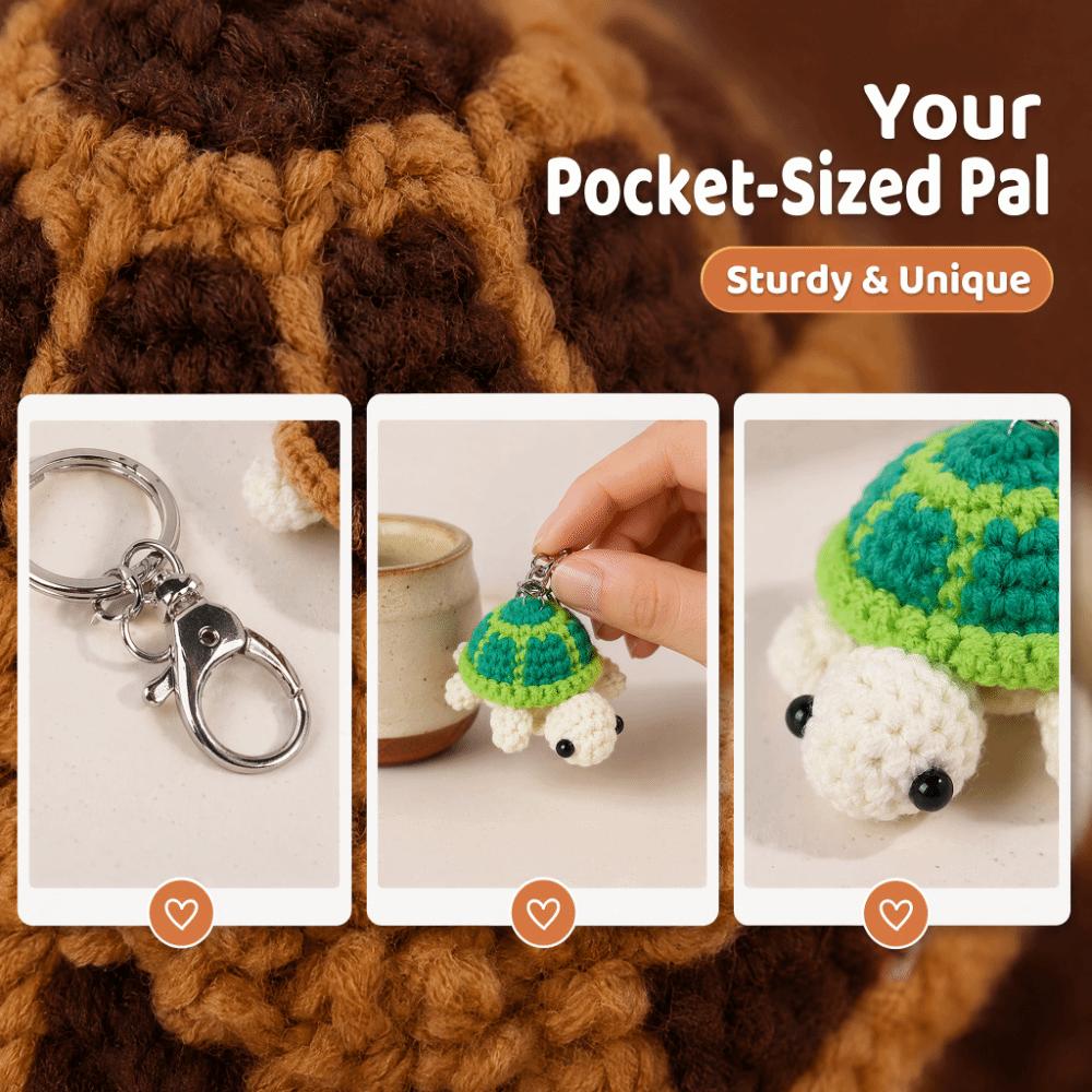 Cartoon Tortoise Little Turtle Crochet Keychain Wool Knitting Mini Mini Knit Turtle Pendant Fun High Quality