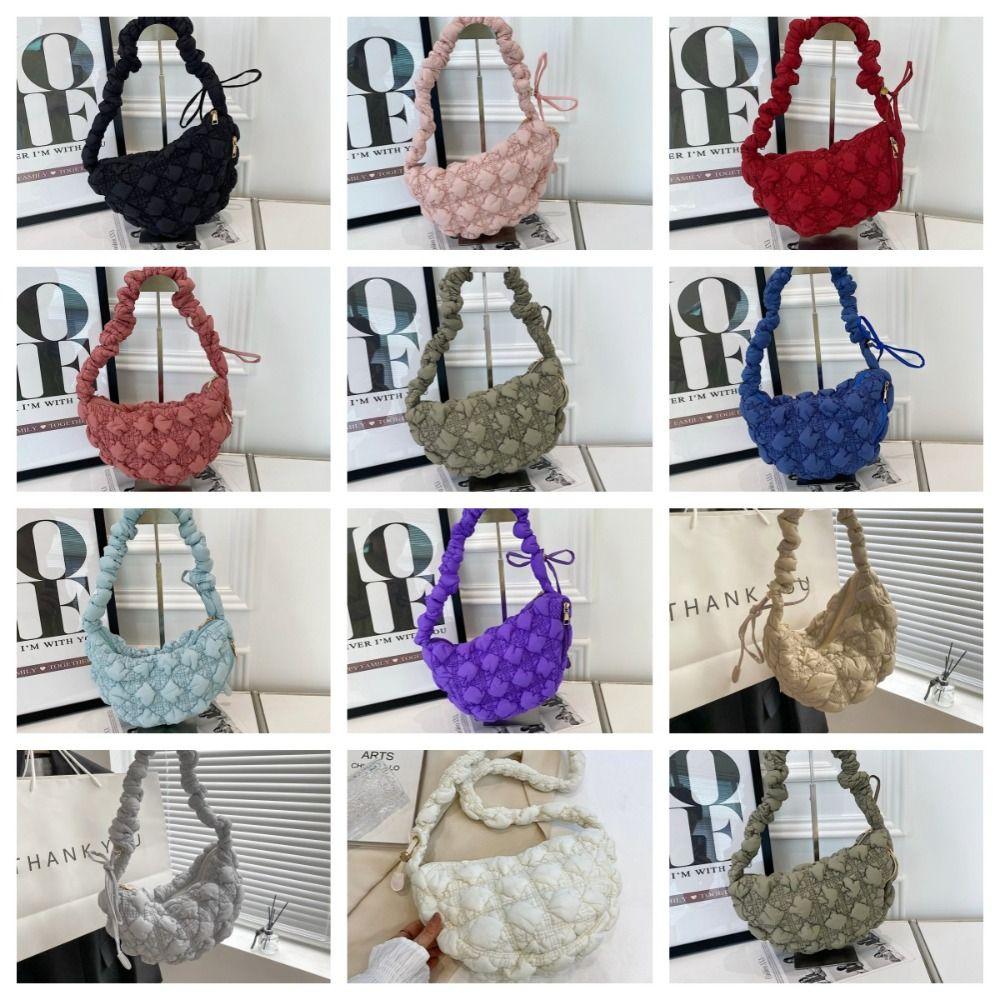 Dumplings Bag Rhombus Plaid Handbag Korean Style Bubble Cloud Bag Cute Korean Shoulder Bag  Lady