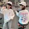 Korean Style Girls' Long Sleeve Cotton T-shirt - Autumn Loose Fit, Medium & Large Sizes, Stylish Base Layer Top