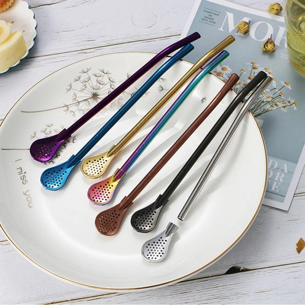 Reusable Yerba Mate Filter 304 Stainless Steel Tea Filter Durable Drinking Straws  Bar Accessories