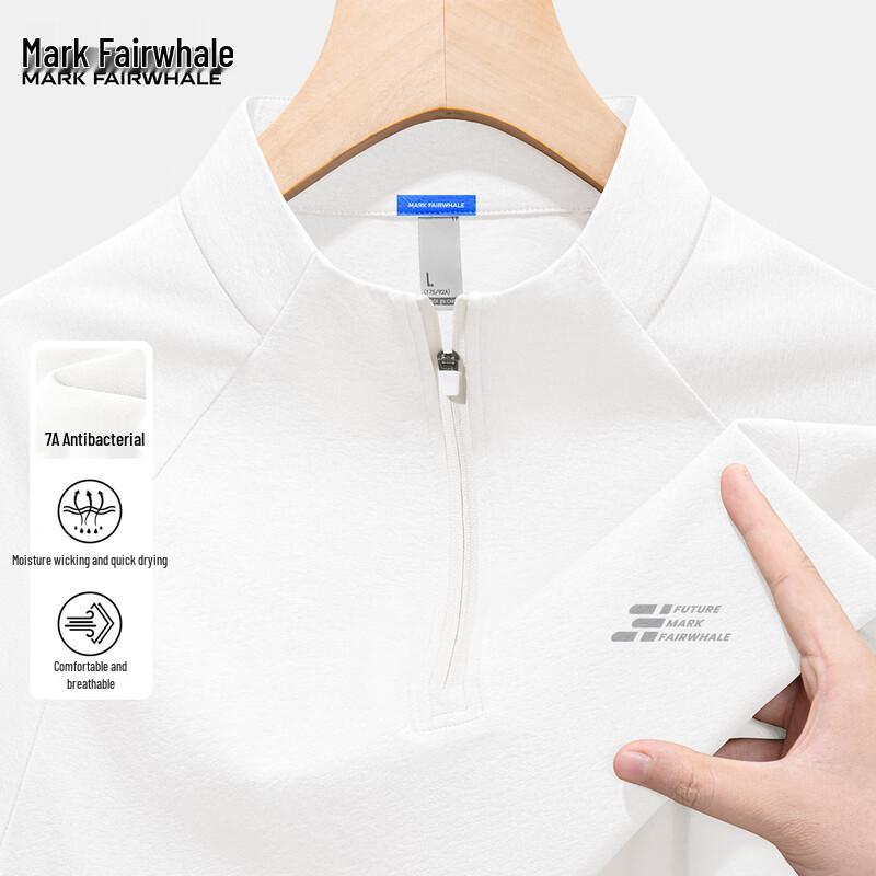 

Mark Fairwhale Men s Half-Zip Quick-Dry Stand-Up Collar Training T-Shirt 2XL