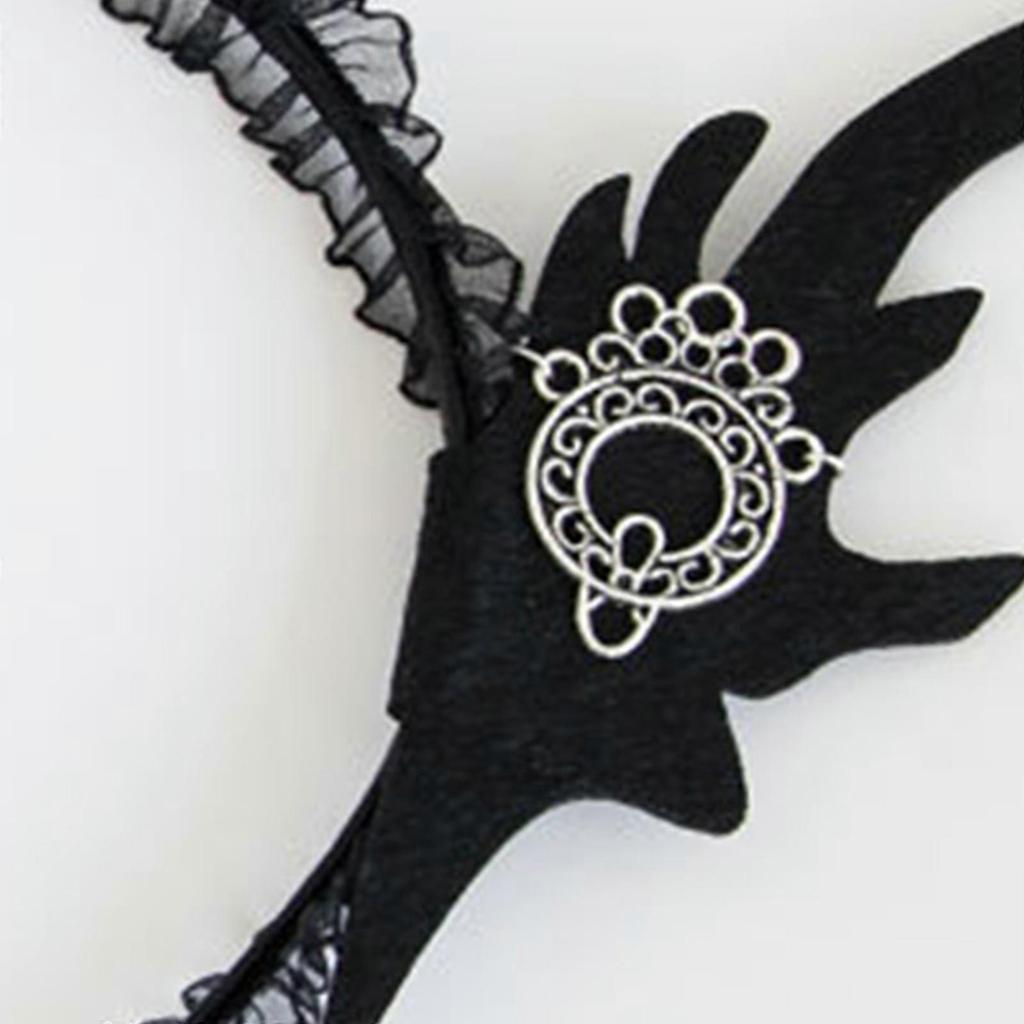 Unique Halloween Rabbit Ear Lace Headband Hair Accessories Halloween Decorations Party Must Have Hair Hoop Women  Black