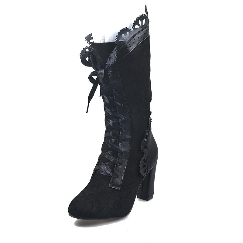 Women's high heels lace women's boots for autumn and winter 2026 Winter women's boots women's leather boots