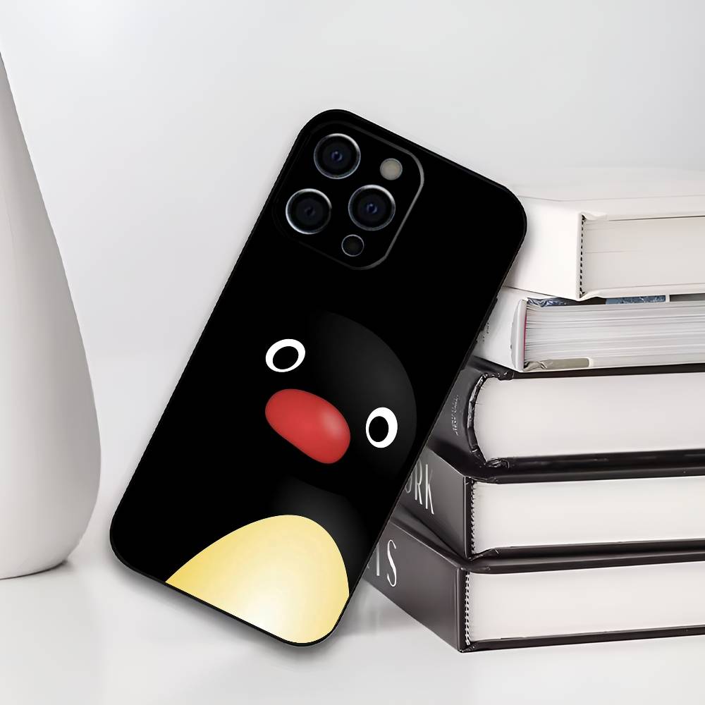 P-Pingu Cute P-Penguin Phone Case For IPhone 17,16,15,14,13,12,11,Plus,Pro,Max,Plus,XS,soft Case Black Silicone