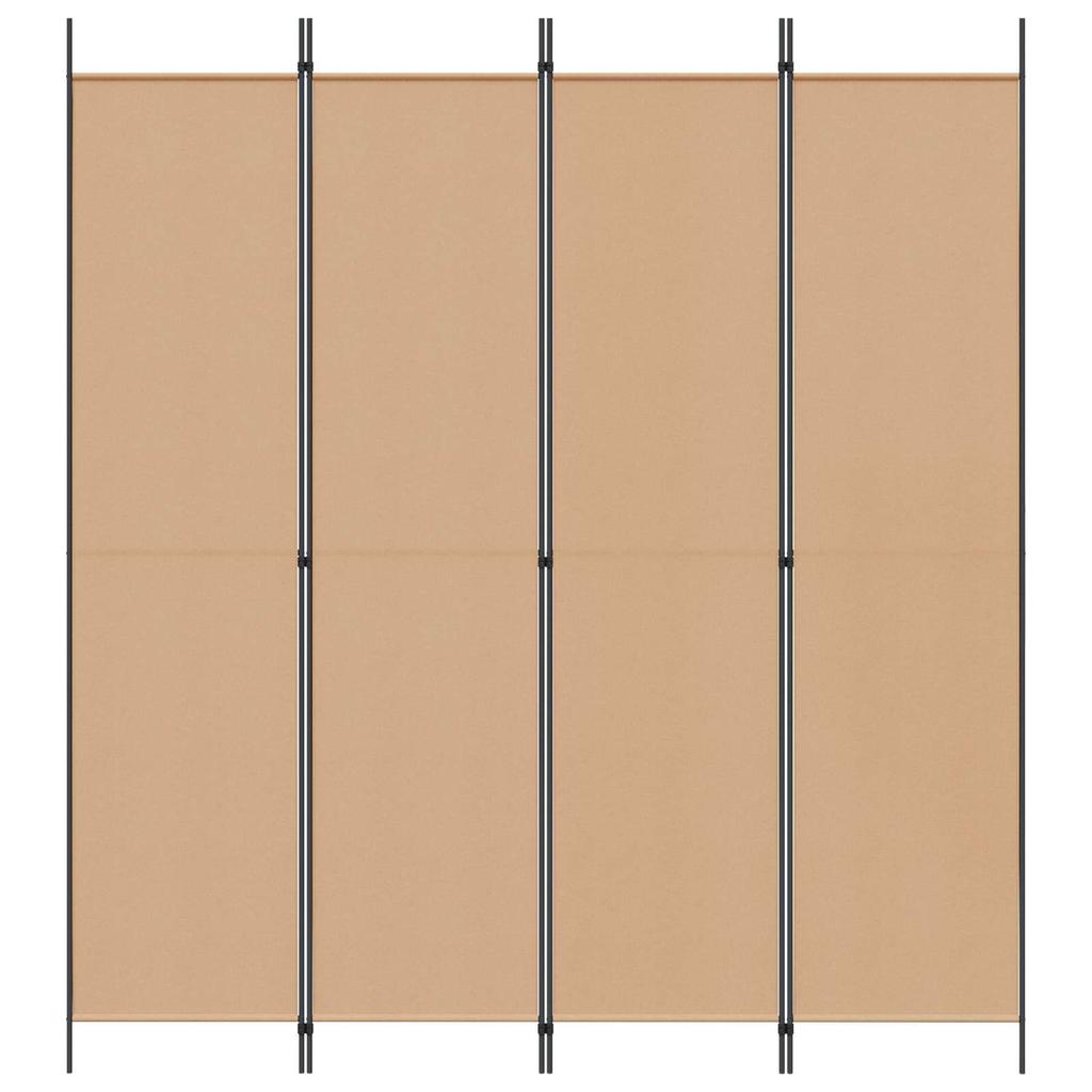 4 Panel Room Divider Beige 200 X 220 Cm Fabric