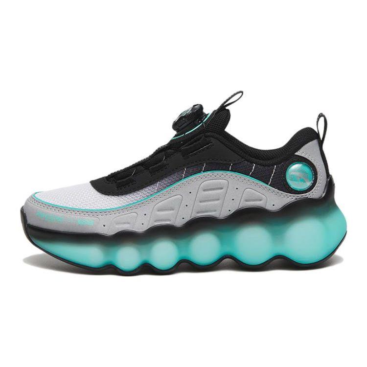 Anta Youth  Childrens Refreshing Star Comfortable Versatile Wear-Resistant Breathable Casual Shoes Kids sneaker Black Gray Blue 312318803-8 35