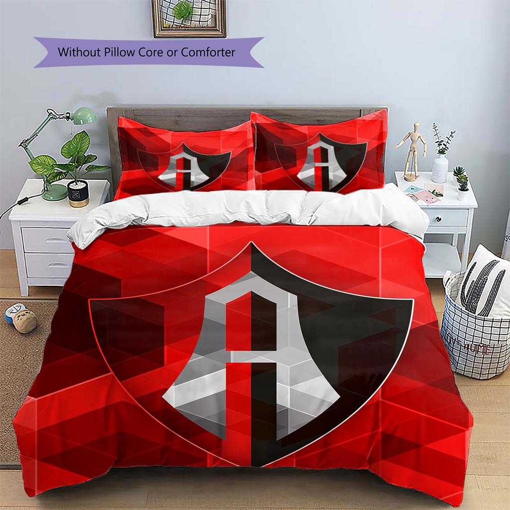 Atlas Football Club Pattern Bedding Quilt Set Home Decoration Gift (1 * duvet cover + 2 * pillowcase without core)
