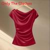 Silk Blouse For Women Summer Elegant Style With Loose Fit And Crew Neck