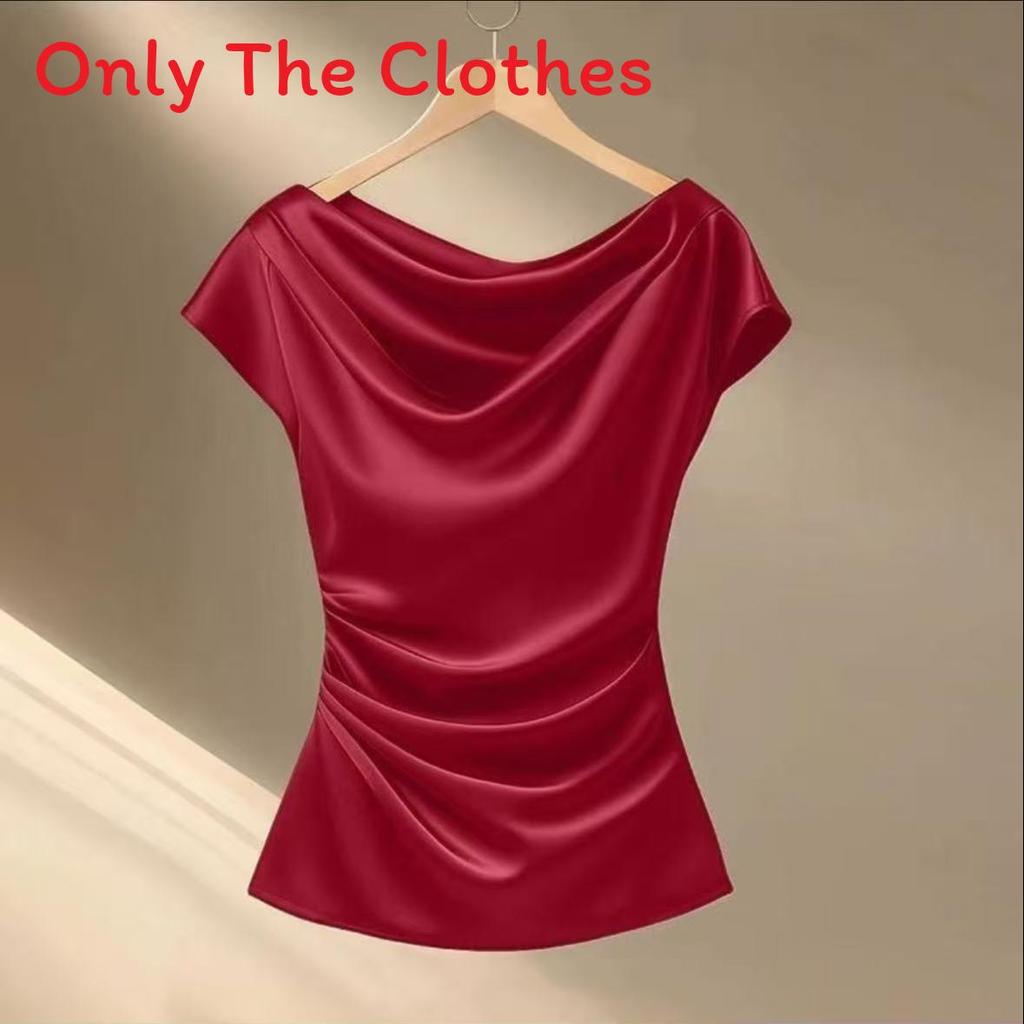 Silk Blouse For Women Summer Elegant Style With Loose Fit And Crew Neck