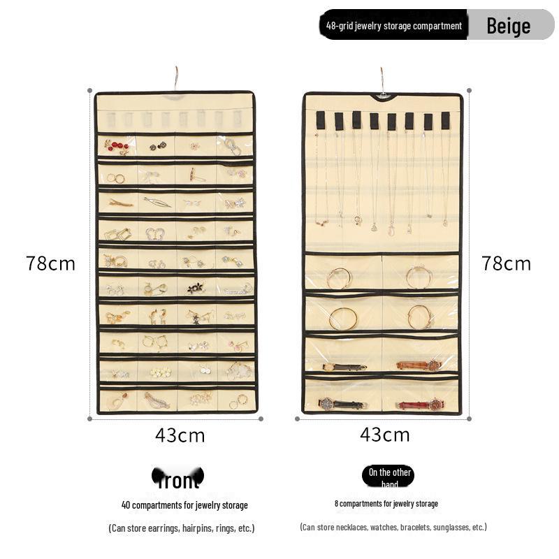 

Двусторонняя подвесная сумка для хранения ювелирных изделий с 80 карманами
