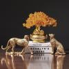 Resin Figurines Animal Statue Home Decor Leopard Sculptures for Yard Indoor Outdoor Decoration Statues Vivid Details