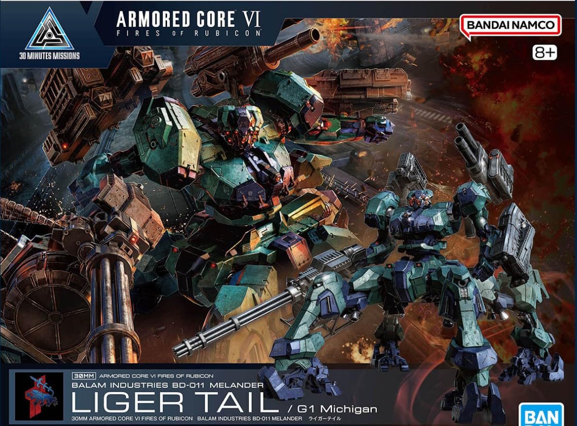 30MM ARMORED CORE VI FIRES OF RUBICON BALAM INDUSTRIES MELANDER Liger Tail Plastic Model Kit BD-011 Pre-colored