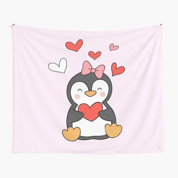 Cartoon Pinguin Wandteppich Lustiger Tier-Wandteppich Wandbehang Kinder Niedlicher Tier-Wandteppich Kunstdekor für Schlafzimmer Wohnzimmer