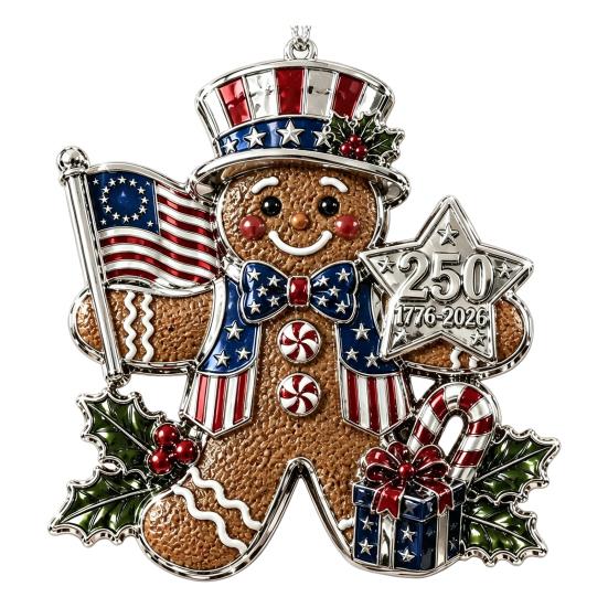 Patriotic Christmas Tree Snowflake Ornaments 250 Anniversary USA Ornament, United States 1776-2026 250th National Day Festive Keepsake, Acrylic