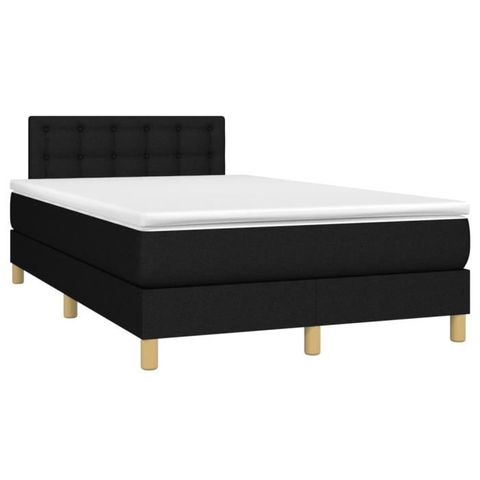 VidaXL Lit à sommier tapissier avec matelas Noir 120x200 cm Tissu - Modèle 3140923
