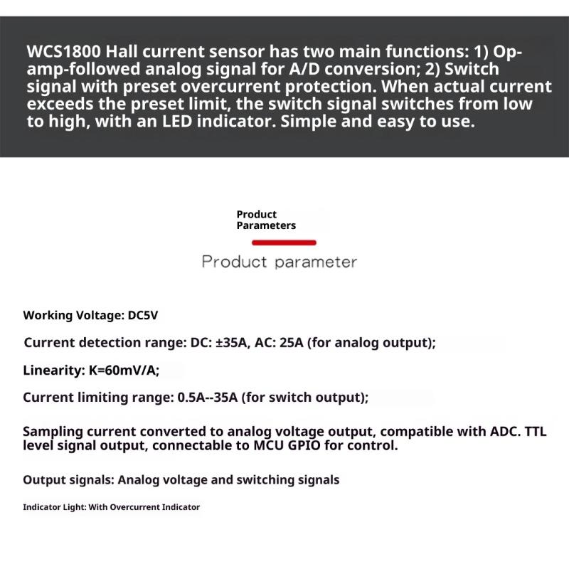 Double Output Hall Current Sensors Detectors DC±35A,AC25A Ranges Compactly PCB Sensors Module For Industrial Applications