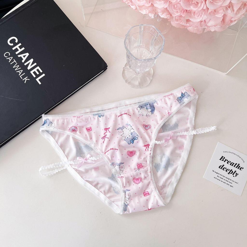 Milky Kitten Ice Silk Sweet Print Lolita Underwear