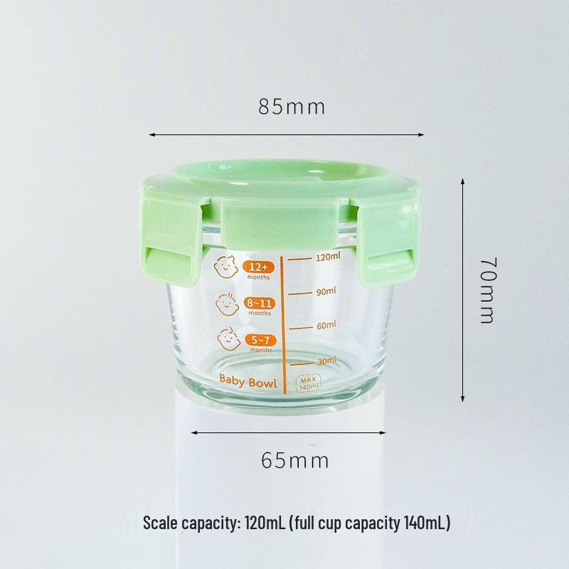 Sealed Glass Baby Food Container: Steamable, Microwaveable Portioning Bowl for Fresh-Keeping & Sampling
