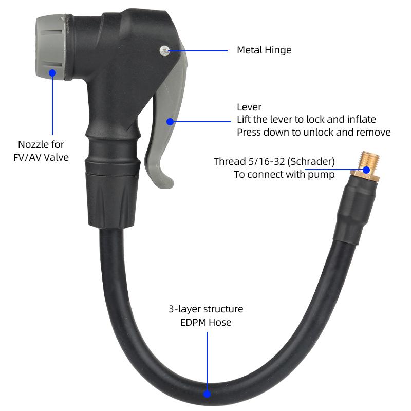 Bicycle 20/30/50cm AV/FV Pump Extension Adaptor MTB Road Bike Schrader or Presta Air Pump Tire Inflator Copper Nozzle Connector
