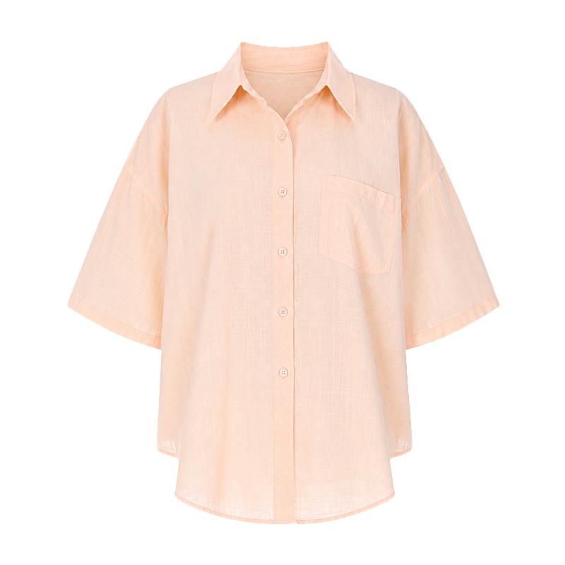 SELLY'S Color Loose Fit Short Sleeve Shirt_I6B-Csh001