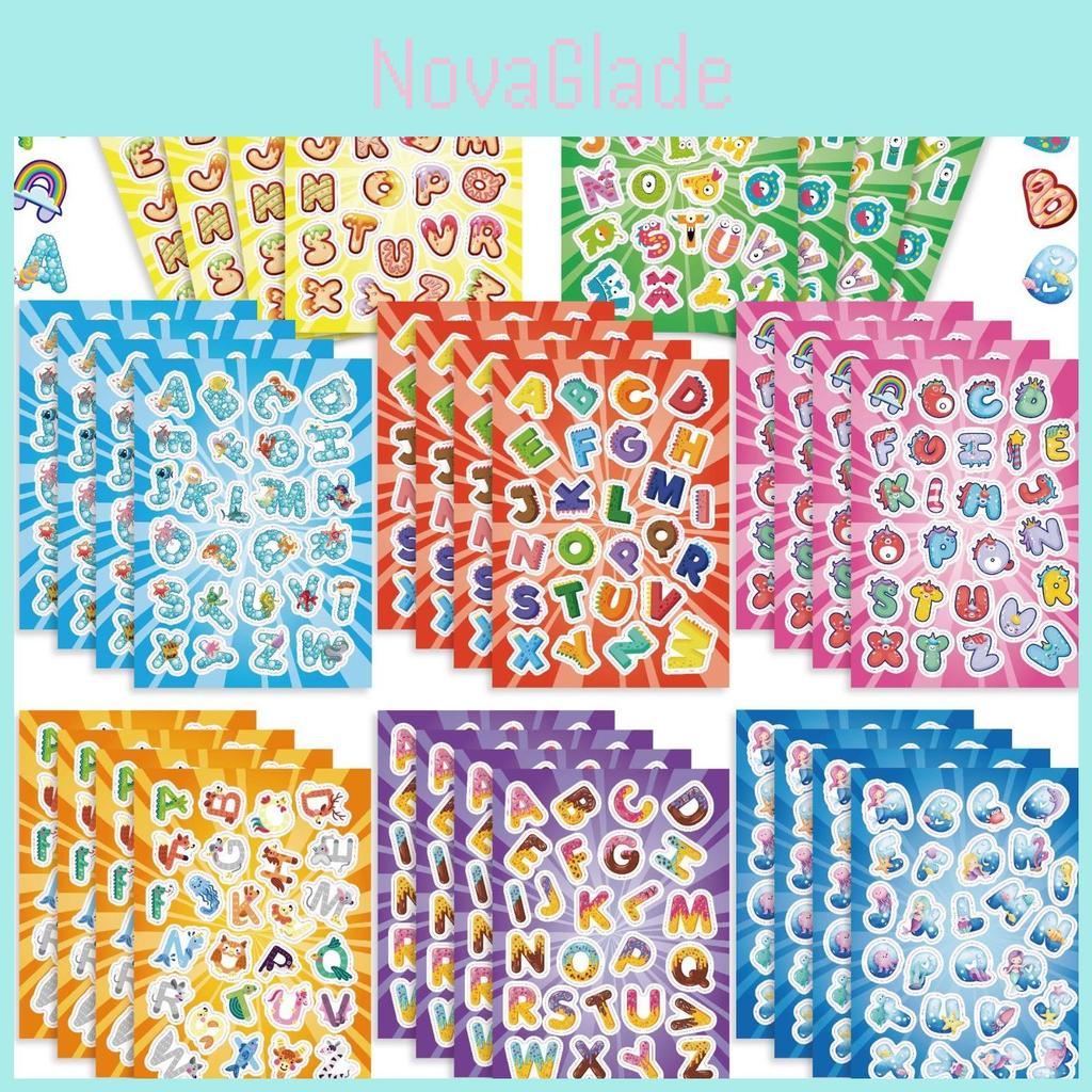 Cute Cartoon Interactive Alphabet Stickers Set For Kids Classroom Learning Fun