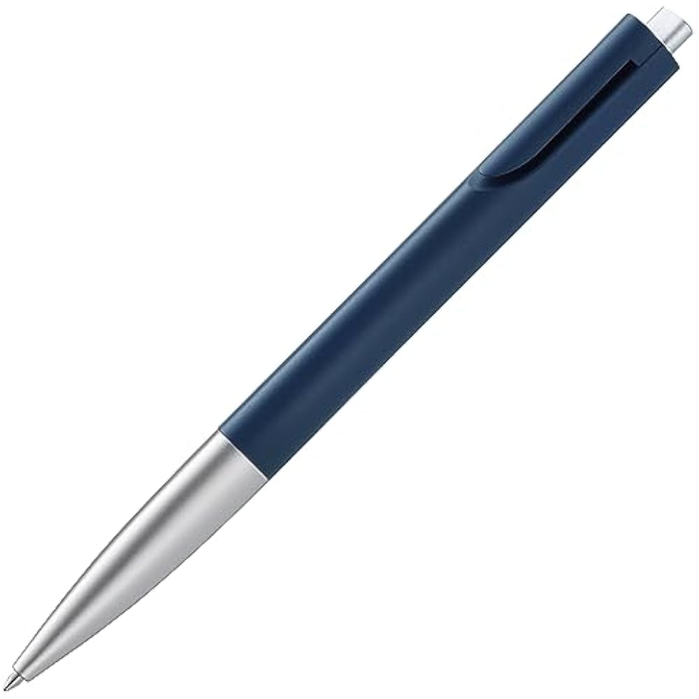 Lamy noto blue-silver ballpoint pen - simple ballpoint pen with plastic triangle body - clip is b...