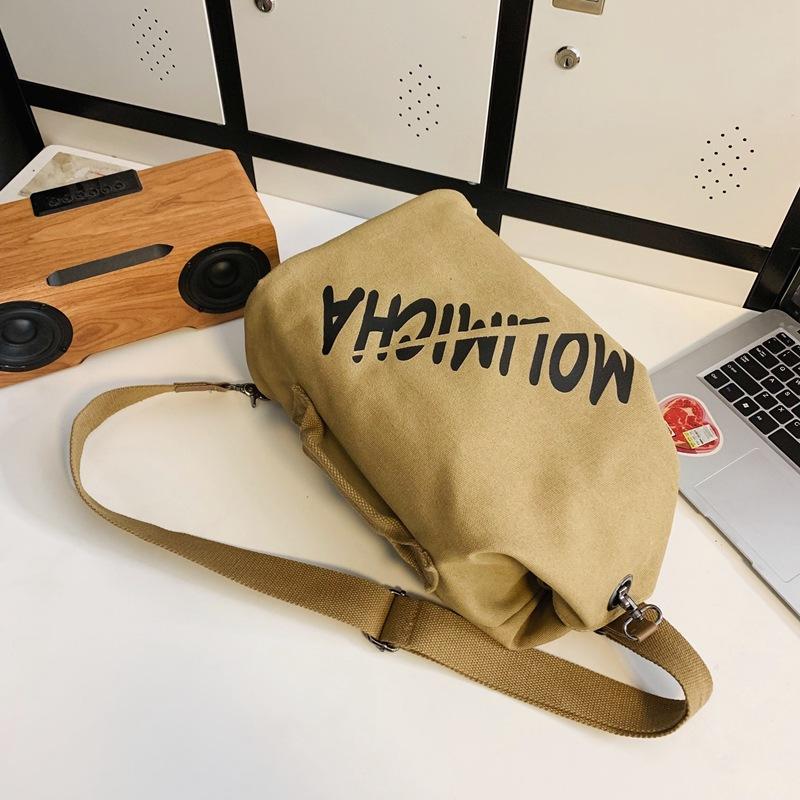 New breast bag men's personality trendy cool shoulder bag outdoor casual canvas small satchel retro versatile men's messenger bag