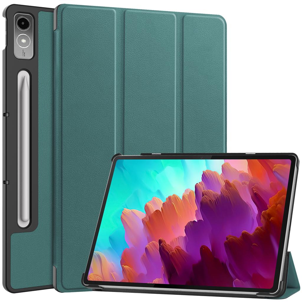 Custodia in pelle di vibrazione per Lenovo Tab P12 Xiaoxin Pad Pro 12.7 pollici 2023 TB-371FC Custodia ultra sottile in PU Tri-pieghevole custodia magnetica