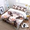 Cute Calf With Floral Decoration Duvet Cover Set With 3D Printing Design Soft Polyester Bedding Set All-Season Comfort