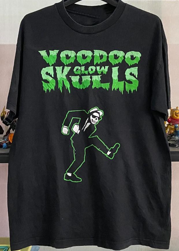Vtg VOODOO GLOW SKULLS Band Ska Punk Tour Cotton Black Full Size Shirt CM248 XXXXL