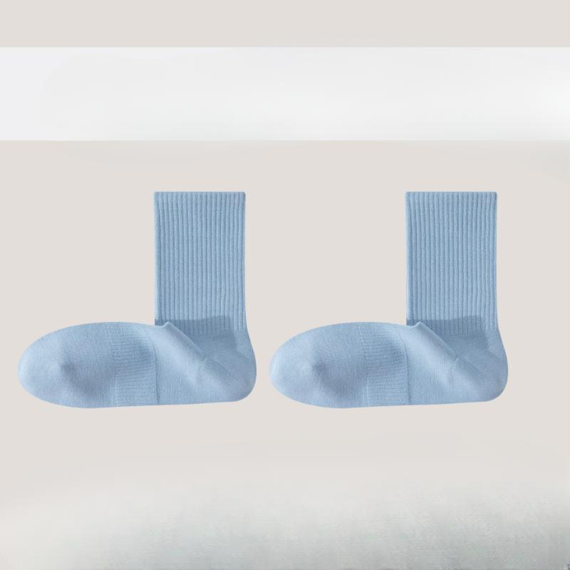 

Мужские осенне-зимние трендовые спортивные носки до колена из чистого хлопка, антибактериальные и влагоотводящие 1 pair небесно-голубой