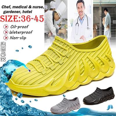 Scarpe da cuoco ultraleggere da uomo/donna Scarpe da cucina EVA leggere impermeabili resistenti all'olio Comode pantofole unisex Scarpe da pioggia antiscivolo di sicurezza da giardino