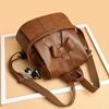 Classic Retro Bowknot Decor Backpack, Solid Color Textured Storage Rucksack, All-Match Pu Leather Storage Daily Daypack For Work