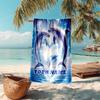 1PC Custom Name Dolphins Harmony Beach Towel Highly Absorbent And Sand-Resistant Towel for Swimming, Pool, Yoga, And Travel Lightweight