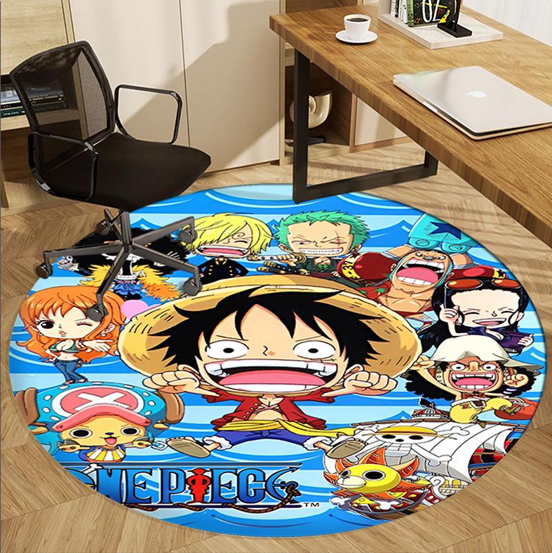 One Piece Pattern Round Rug, Indoor/Outdoor Mat, for Picnic, Gameroom, Bedroom, Office, Living Room, Home Decor Carpet, Birthday Gift