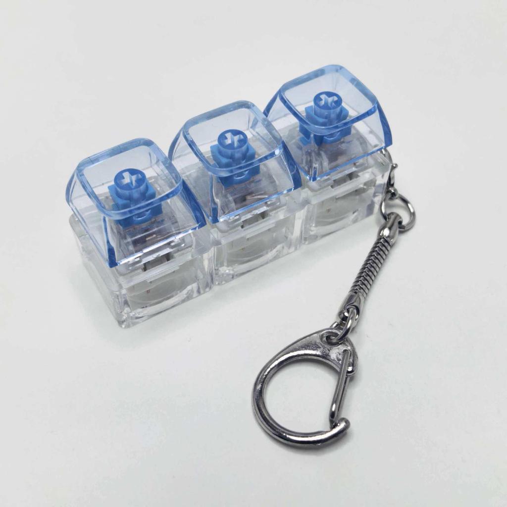 Cross-Border High-Clarity PC Mechanical Switch Tester Keychain - 3.4-Key Squeeze Fun Decompression Pendant