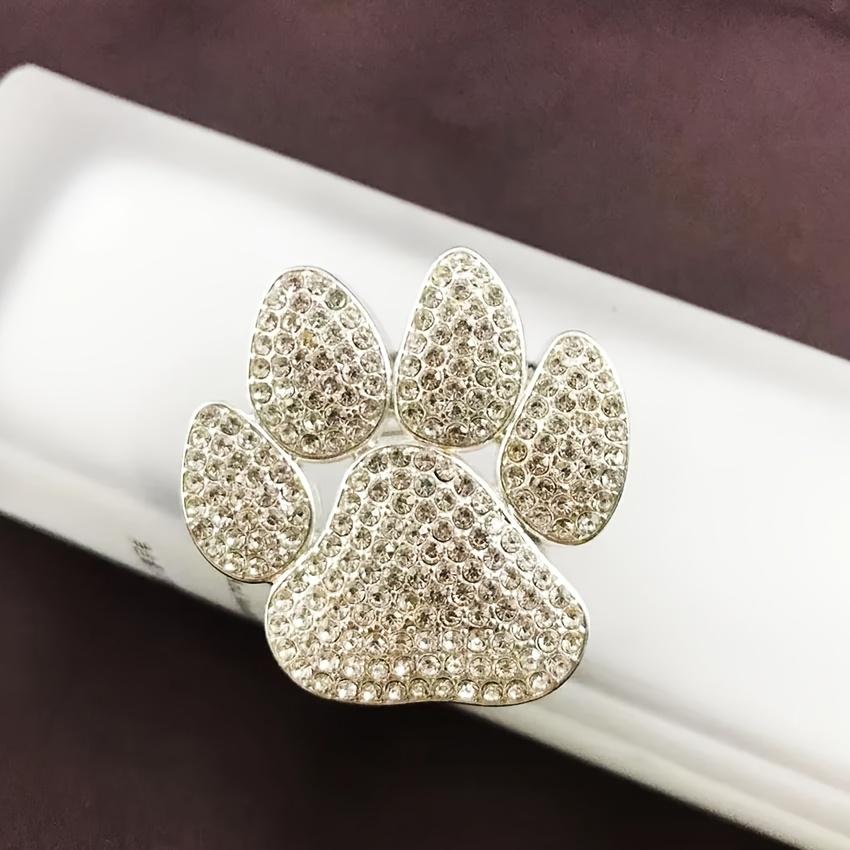 [Vintage Dog Paw Brooch] ESSHPULE Vintage Baroque Style Rhinestone Dog Paw Brooch Pin | Cute Paw Design with Sparkling Accents, Zinc Alloy, Perfect Fo