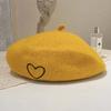 Love embroidery wool beret children autumn and winter new age-reducing fashion ins three-dimensional bud hat tide